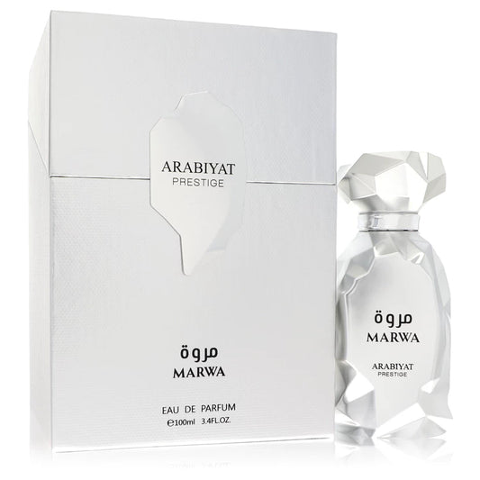 ARABIYAT PRESTIGE Marwa perfume bottle and packaging on a white background