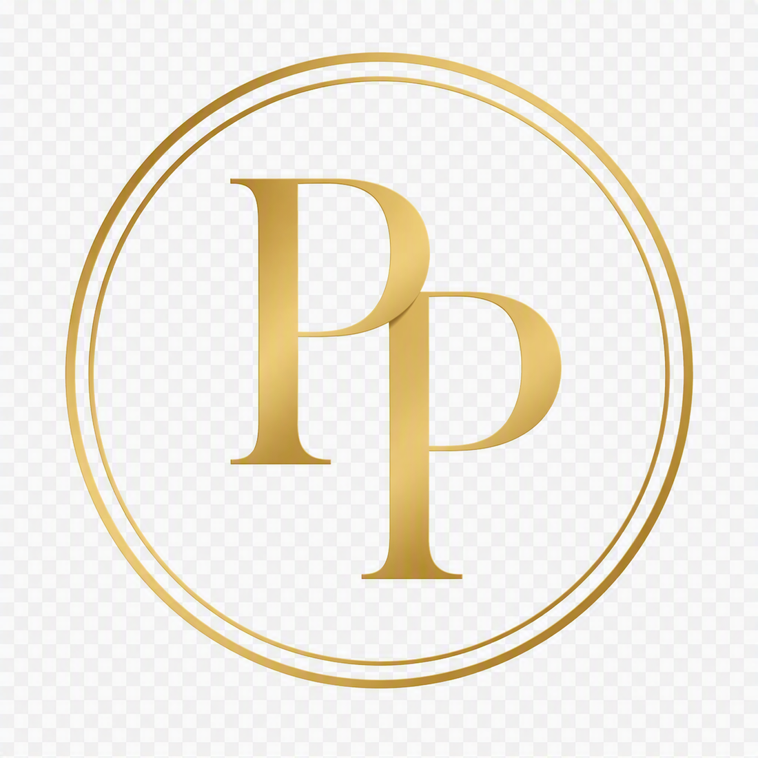 A gold monogram logo for ParPro & Co. featuring the intertwined letters 'P' and 'P' inside a thin circular border, shown on a transparent checkerboard background.