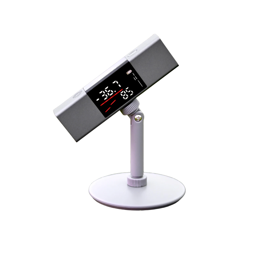 Digital Laser putting aid  on a stand with a white background