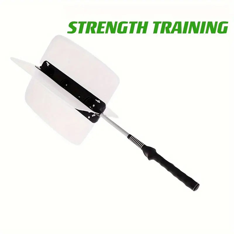 White golf trainer with  on a white background with 'STRENGTH TRAINING' text.